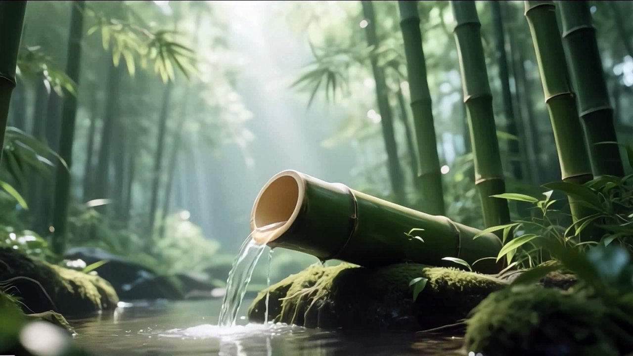 Peaceful Bamboo Water Sounds with Birds | 3 Minutes of Pure Nature Relaxation