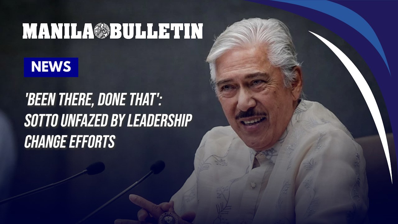 'Been there, done that': Sotto unfazed by leadership change efforts