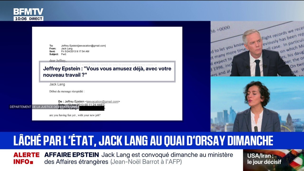 Liens entre Jack Lang et Jeffrey Epstein: "C'est inconcevable qu'il se maintienne à la présidence de l'Institut du monde arabe", estime Ayda Hadizadeh, députée PS du Val d'Oise