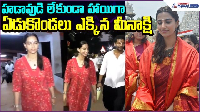 Meenakshi Visit Tirumala: హడావుడి లేకుండా హాయిగా ఏడుకొండలు ఎక్కిన మీనాక్షి | Asianet News Telugu