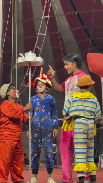 Funny Joker entertainment in Lucky Irani circus Show and these are best Lucky irani circus performers Our Life is Like a Jokers Support Us #wooglobe #aerialsilks #circusarts