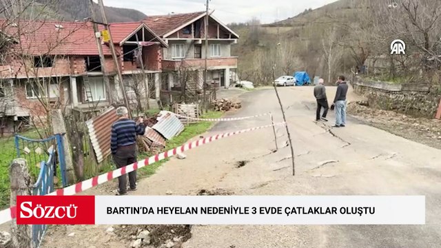 Bartın'da heyelan nedeniyle 3 evde çatlaklar oluştu