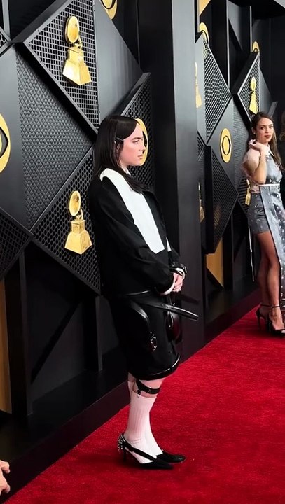 Billie Eilish arrives at the Grammy awards