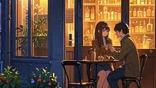 Golden Light Rainy Café