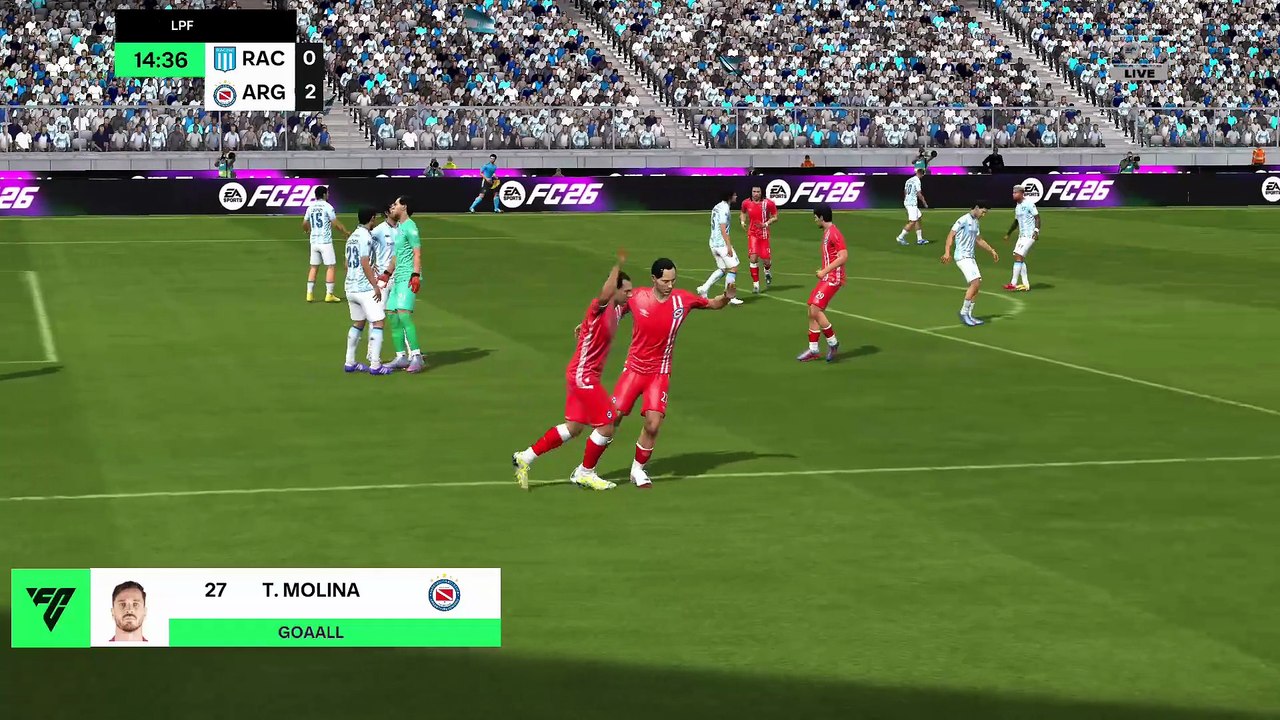 DFL 26 GAMEPLAY - RACING CLUB vs. ARGENTINOS JUNIORS - LIGA PROFESIONAL DE FÚTBOL 2026 | [HD]