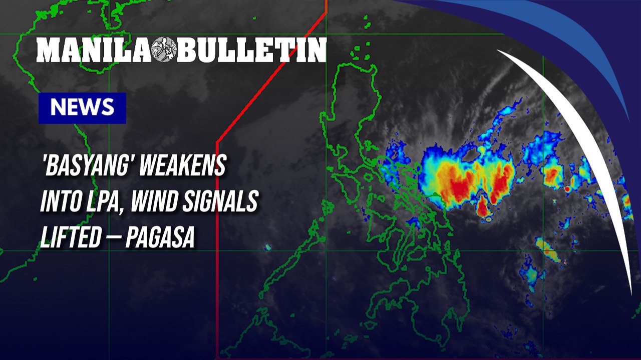 'Basyang' weakens into LPA, wind signals lifted — PAGASA