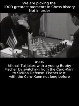 Tal jokes with Bobby Fischer by switching from the Caro-Kann to Sicilian Defense. Fischer lost terribly with the Caro-Kann not long before this match