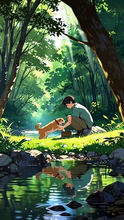 Sunlight Forest Stream