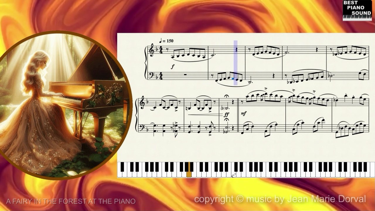 UNE FÉE DANS LA FORÊT AU PIANO avec partition en direct 🧚🎼 🎹 A FAIRY IN THE FOREST AT THE PIANO with live sheet music