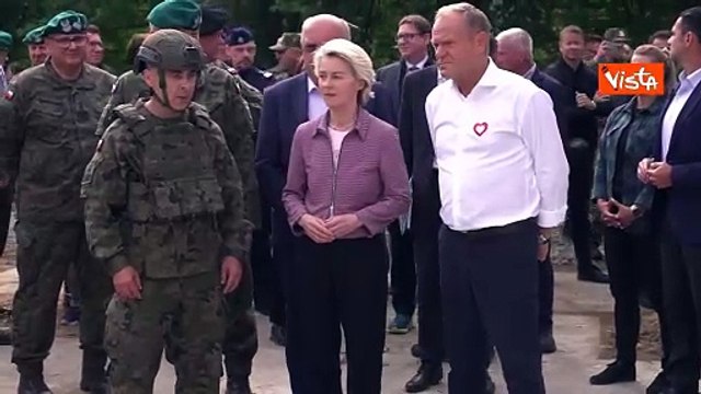Von der Leyen in Polonia visita confine con Bielorussia insieme al premier Donald Tusk