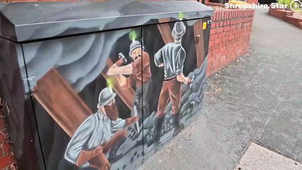 England flag painted in St Georges, Telford, on an island