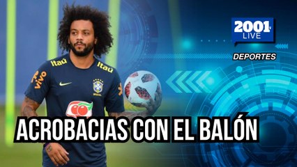 Marcelo hace acrobacias con el balón mientras escucha a este famoso dúo venezolano