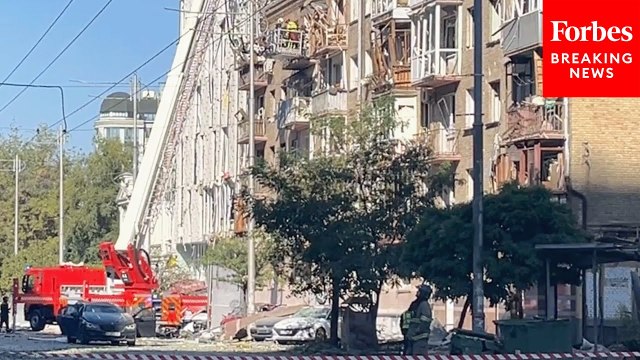 Emergency Crews In Kyiv Survey Damage From Major Russian Drone And Missile Strikes