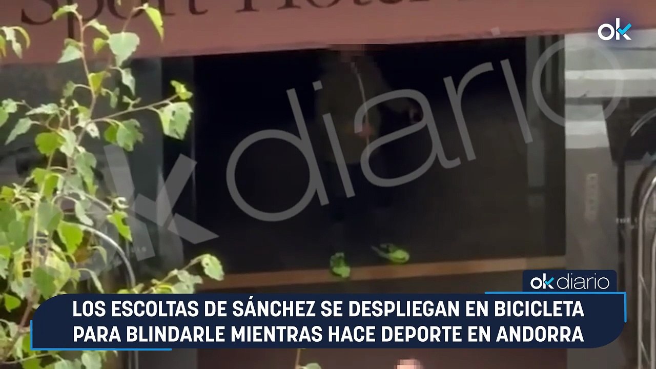 Los escoltas de Sánchez se despliegan en bicicleta para blindarle mientras hace deporte en Andorra