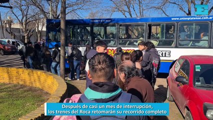 Después de casi un mes de interrupción los trenes del Roca