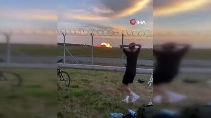 Gösteri sırasında F16 savaş uçağı yere çakıldı: 1 ölü