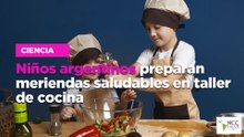 Niños argentinos preparan meriendas saludables en taller de cocina