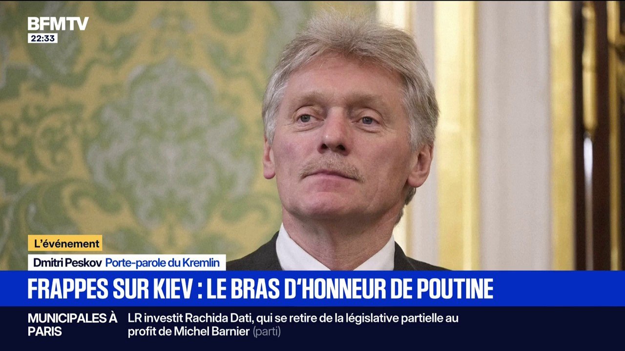 Bombardements russes sur Kiev: "Les frappes sont efficaces", se réjouit Dmitri Peskov, porte-parole du Kremlin