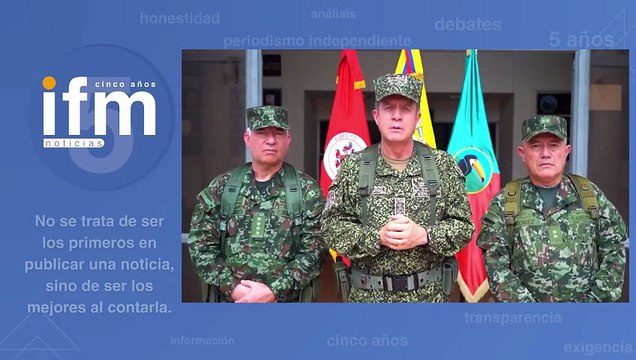 Comandante de las Fuerzas Armadas, Almirante Francisco Cubides entrega informe sobre los soldados secuestrados