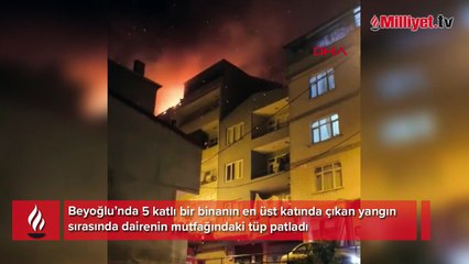 Beyoğlu’nda bir evde şiddetli patlama! Mahalleli sokağa döküldü