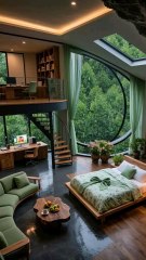 Castle Bedroom , Modern Open-Plan Living, Vacation Activities, Forest Views, Camping.