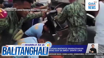 Mag live-in partner, sugatan matapos mabagsakan ng poste ang sinasakyang SUV sa Brgy. Santa Lina | Balitanghali