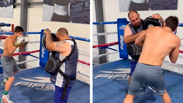 Marco Verde presume tremendos ganchos previo a su pelea del próximo 13 de septiembre