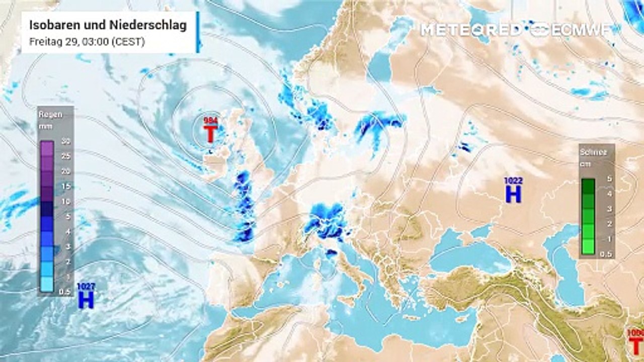 Bei den Britischen Inseln liegt der Ex Hurrikan Erin und beeinflusst auch unser Wetter!