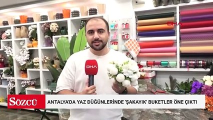 Antalya'da yaz düğünlerinde 'şakayık' buketler öne çıktı