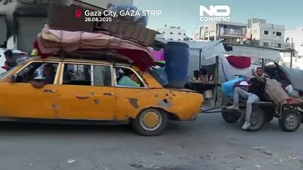 فلسطینی‌ها پیش از گسترش حملات اسرائیل شهر غزه را ترک می‌کنند