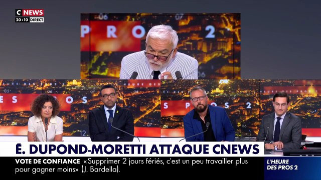 Pascal Praud a ouvert son émission du soir par un règlement de comptes avec Eric Dupond-Moretti.