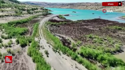 Sivas'ın önemli su kaynaklarında olan 4 Eylül barajının zemini görüldü