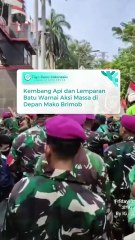 Mencekam di Kwitang! Massa Demo Maju Depan Mako Brimob, Kembang Api Dilempar
