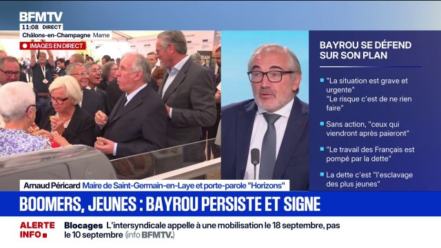 Propos de François Bayrou sur les boomers : Je ne crois pas que la meilleure des méthodes soit d'opposer les actifs et les inactifs et les générations , estime Arnaud Péricard (Horizons)