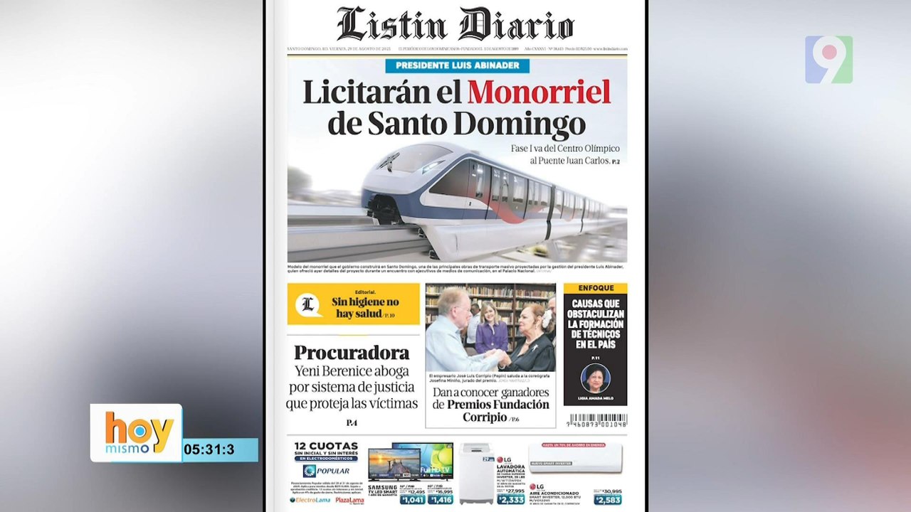 Tlares prensa dominicana viernes 29 de agosto 2025 | Hoy Mismo
