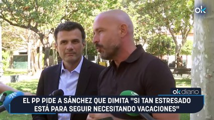 El PP pide a Sánchez que dimita "si tan estresado está para seguir necesitando vacaciones"
