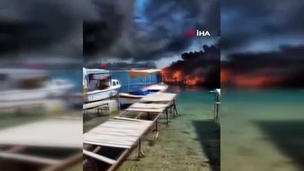 Marinada yangın çıktı, 5 tekne kullanılamaz hale geldi