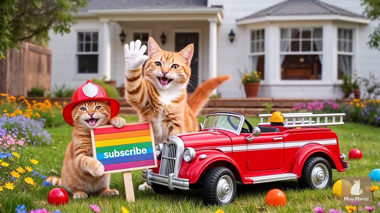 Mama Cat Helps Ginger Kitten Train as a Firefighter 🐾😿🚒💖 Heartwarming Story