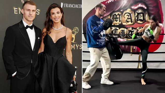 Elisabetta Canalis prende a calci il gossip: l'amore con Georgian Cimpeanu si allena in palestra