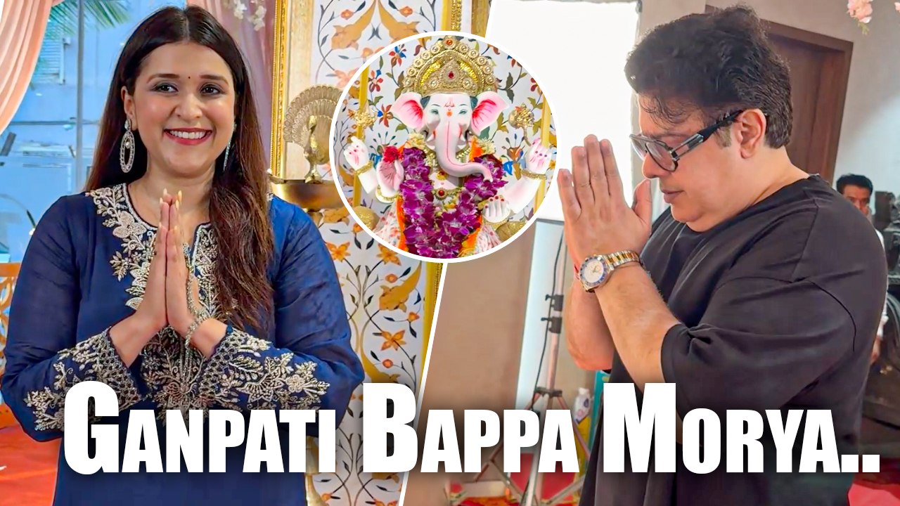 Mannara Chopra & Sajid Khan Seek Ganpati Bappa’s Blessings at T-Series Office
