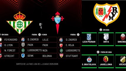 Betis y Celta tienen suerte dispar en el sorteo de la fase Liga; y dos escollos para el Rayo