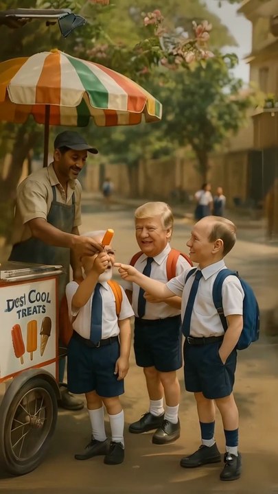 Trump Drops Icecream, Modi & Putin Laugh | Nostalgic School Moments 🍦😂 | #shorts #funny #modi #viral