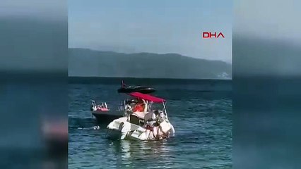 Sürat teknesinin çarptığı kadın hayatının şokunu yaşadı