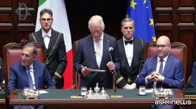 Re Carlo III alla Camera: affrontiamo sfide insieme, e cita Dante