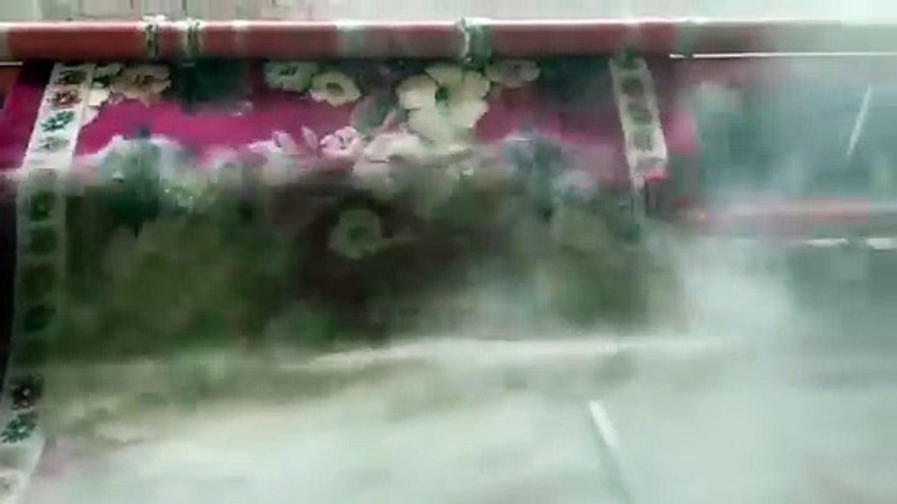 Whipping carpet out of dust