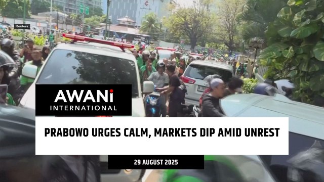 Prabowo urges calm, markets dip amid unrest