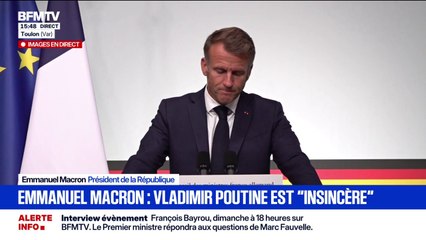Guerre en Ukraine: Emmanuel Macron qualifie Vladimir Poutine d'"insincère"