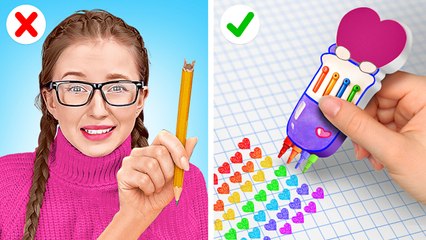 NERD vs. POPULAR! 🤓👑 1-Star vs. 5-Star School Hacks! 😱 Art & Study DIYs by 123 GO! Planet