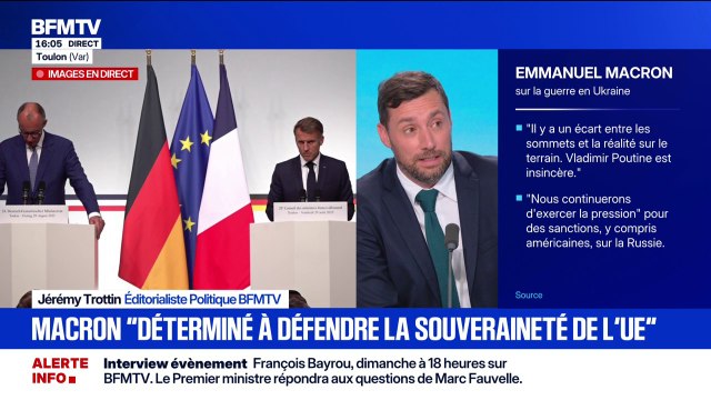Emmanuel Macron: Il est hors de question, pour lui, de lâcher cette présidence de la République , observe Jérémy Trottin, éditorialiste politique BFMTV