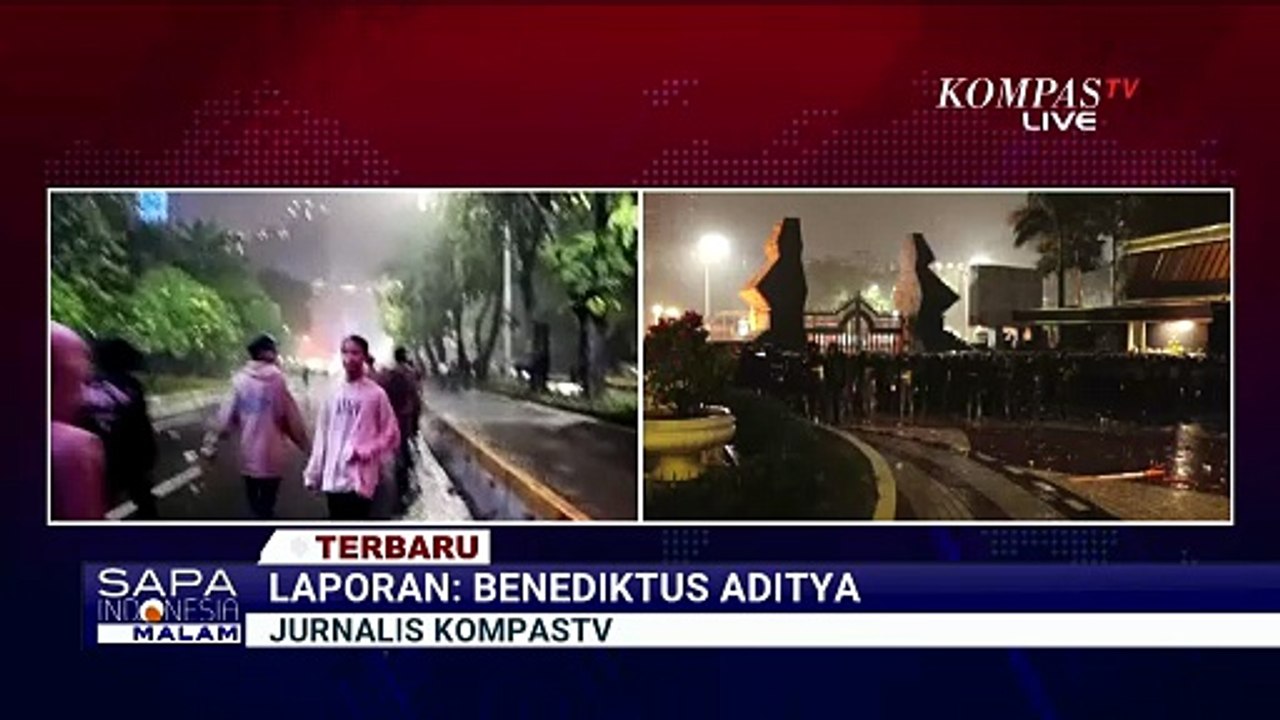Situasi Demo di Polda Metro Jaya, Massa Tuntut Keadilan Tewasnya Affan Kurniawan | SAPA MALAM